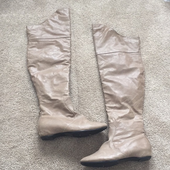 light tan over the knee boots